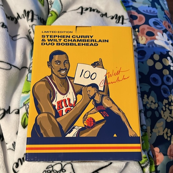 GOLDEN STATE WARRIORS STEPHEN CURRY & WILT CHAMBERLAIN DUO BOBBLEHEAD LIMITED ED - Picture 4 of 7